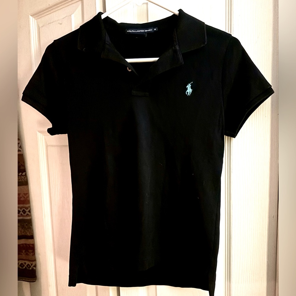 Women’s Ralph Lauren Sport Short Sleeved Black Polo Shirt